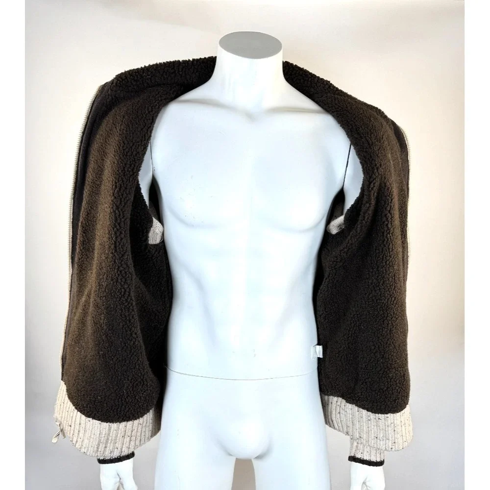 Johnston & Murphy Wool Fisherman Cardigan Mens XL Sherpa Heavyweight Jacket‎